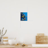 Poster Requin, tortue et poisson dans la vie marine (Cuisine)