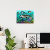 Poster Requins (Bureau à domicile)