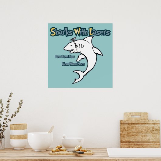 Poster Requins avec lasers (Cuisine)