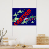 Poster requins, prudence, dangereux (Cuisine)