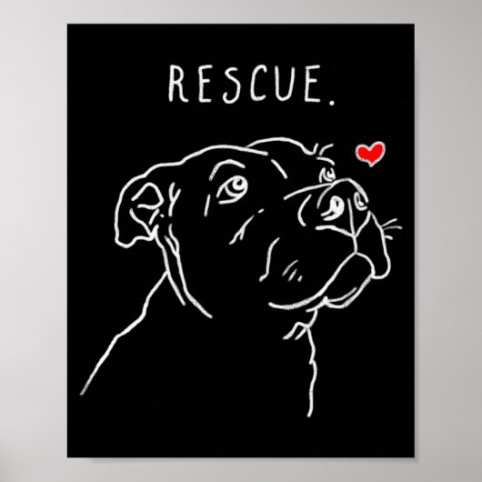 Poster Rescue Dog Tbull Drawing Rescue Mom Adopt Dont  (Devant)
