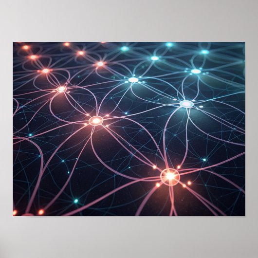 Poster Réseau neuronal lumineux connecté (Devant)