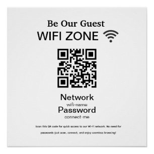 Poster Réseau Wifi   QR Code Internet Scan pour se connec