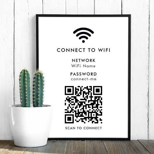 Poster Réseau Wifi | QR Code Internet Scan pour se connec