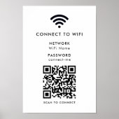 Poster Réseau Wifi | QR Code Internet Scan pour se connec (Devant)