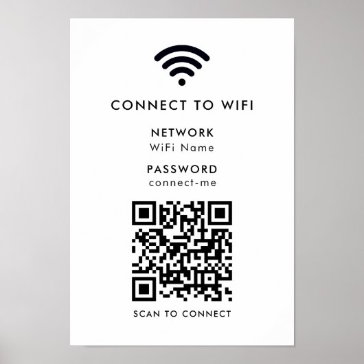 Poster Réseau Wifi | QR Code Internet Scan pour se connec (Devant)