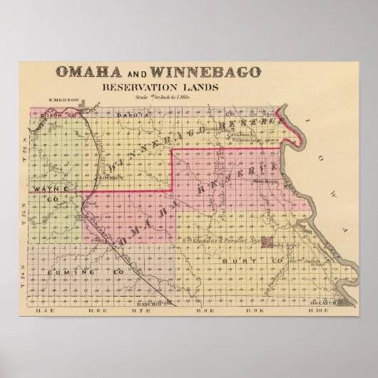 Poster Réservations Omaha et Winnebago dans le Nebraska (Devant)