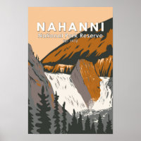 Réserve de parc national Nahanni Travel Art Vintag