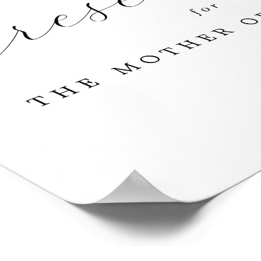 Poster Réservé | Mère du Mariage de mariée signe (Coin)