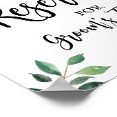 Poster Réservé pour Grooms Family Greenery Signet Mariage (Coin)