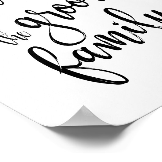 Poster Réservé pour le Mariage famille Groom 8x10 (Coin)