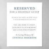 Poster Reserved for Heavenly Guest Wedding Memorial Sign (Devant)