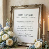 Poster Reserved for Heavenly Guest Wedding Memorial Sign