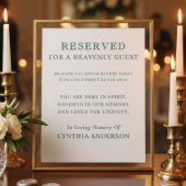 Poster Reserved for Heavenly Guest Wedding Memorial Sign
