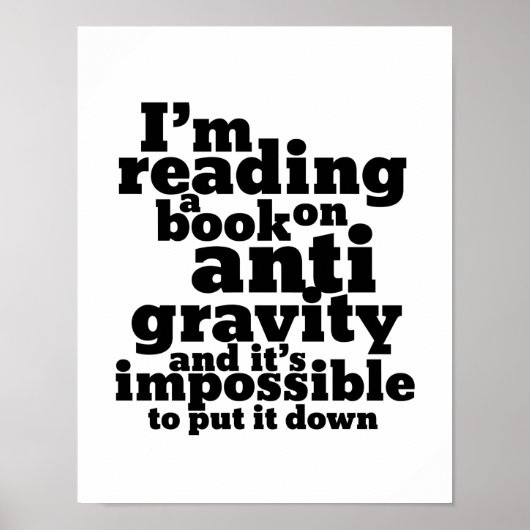 Poster Réserver sur Anti Gravity Funky Science Geek Puns (Devant)