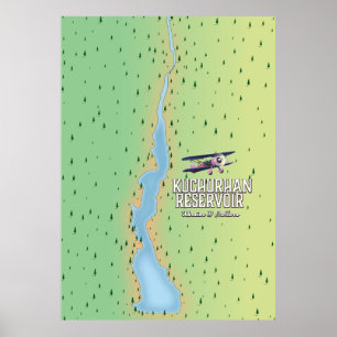 Poster Réservoir de Kuchurhan Ukraine & Moldavie Carte
