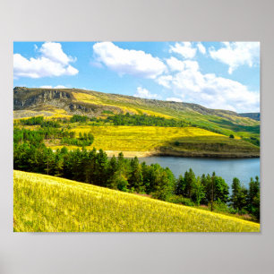 Poster Réservoir Dovestone sous le soleil d'été