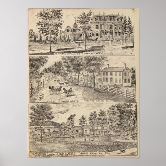 Poster Résidences de Dunn, Burditt et Benedict à Rutland (Devant)