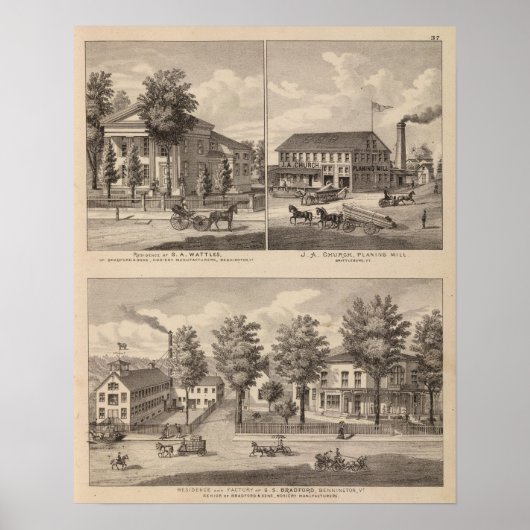Poster Résidences et usines à Bennington (Devant)