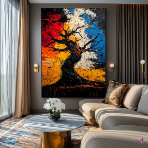 Poster Résilience Tordue – Arbre Abstrait Expressionniste