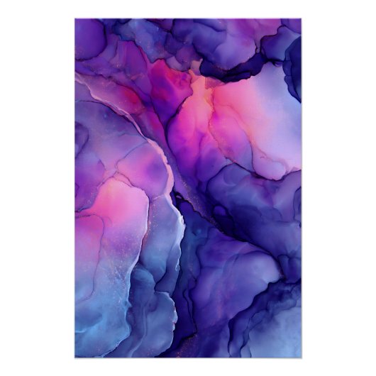 Poster Résine fluide aux tons de bijoux Nébuluse lumineus (Devant)