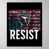 Poster Resist Distressed Upside Down American Flag Usa  (Devant)