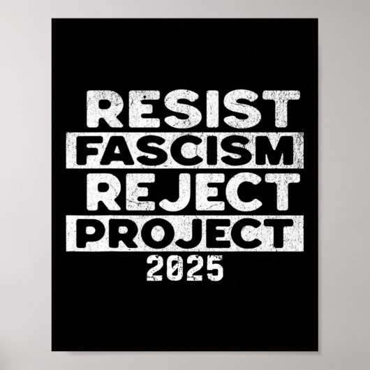 Poster Resist Fascism Reject Project 2025  (Devant)