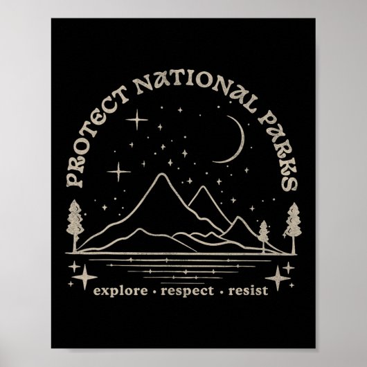 Poster Resist Protect Our National Parks Graphic Anti Tru (Devant)