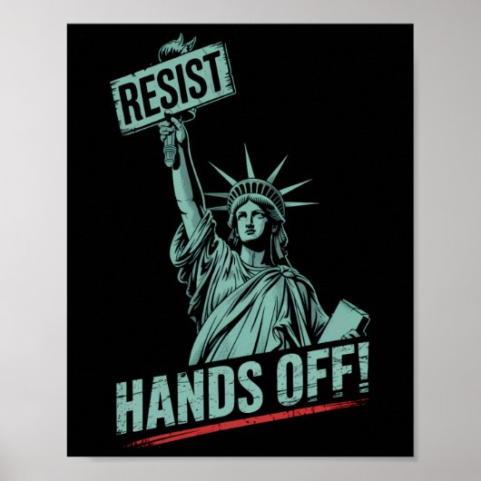 Poster Resist –protest Hands Off Statue Of Liberty Protes (Devant)
