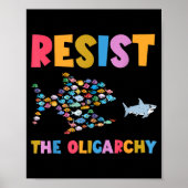 Poster Resist The Oligarchy Funny Fish Anti Trump (Devant)