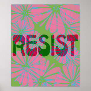Poster Résistance à l'énergie des fleurs roses