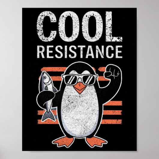 Poster Résistance Cool subtile Tarifs de pingouin protest (Devant)