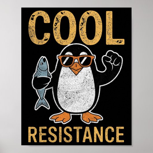 Poster Résistance Cool subtile Tarifs de pingouin protest (Devant)