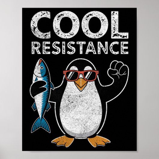 Poster Résistance Cool subtile Tarifs de pingouin protest (Devant)