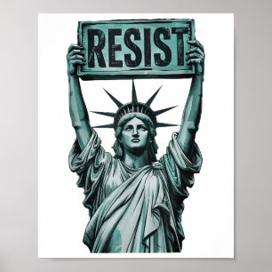 Poster Résiste À La Résistance Statue De La Liberté Manif
