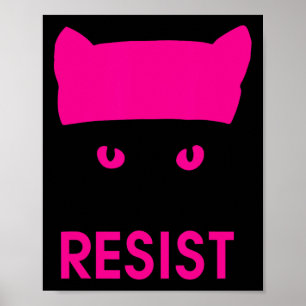 Poster Résiste Persister Chemise Casquette Rose - Femmes