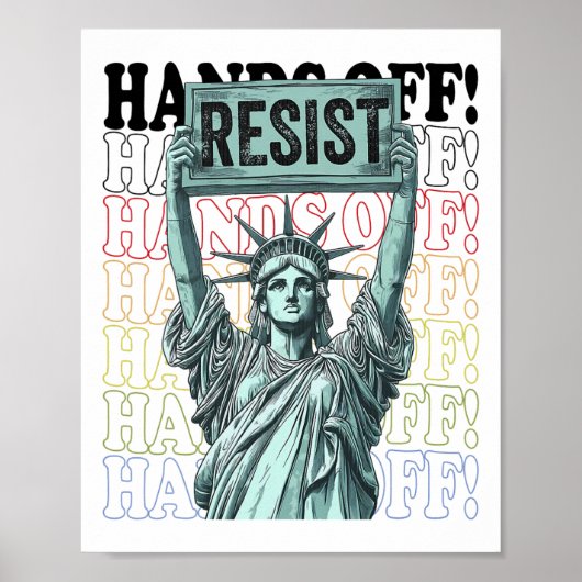 Poster Résiste Statue De La Liberté Mains Hors Prot (Devant)