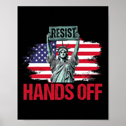 Poster Résiste Statue De La Liberté Mains Hors Prot (Devant)