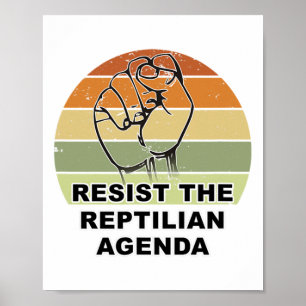 Poster Résiste Trouvé À L'Agenda Républicain Retro Sunse