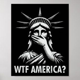 Poster Résister À La Manifestation Wtf America Statue Lib