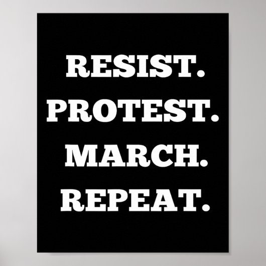 Poster Résister à la marche de protestation répéter (Devant)