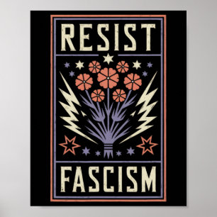 Poster Résister à la protestation contre le fascisme Trum