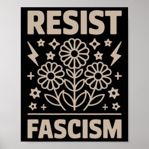 Poster Résister à la protestation contre le fascisme Trum
