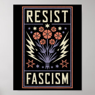 Poster Résister à la protestation contre le fascisme Trum