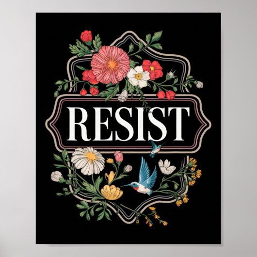 Poster Résister à la protestation florale Trump Anti Trum (Devant)