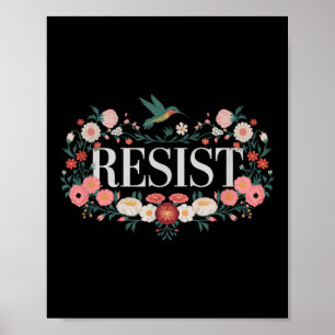 Poster Résister à la protestation florale Trump Anti Trum