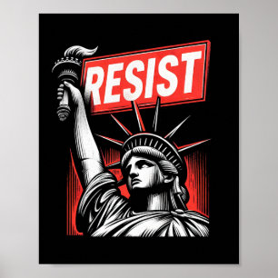 Poster Résister À La Statue De La Liberté Militante Manif