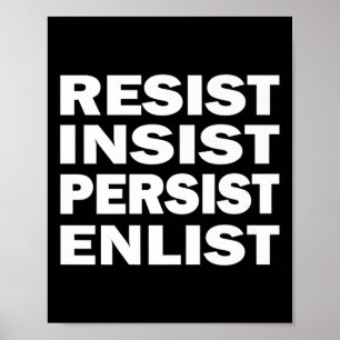 Poster Résister à l'insistance persister à s'enrôler Hill