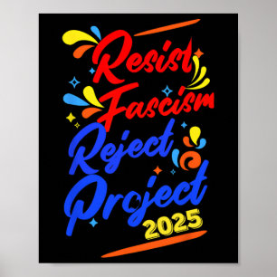 Poster Résister au fascisme Rejeter le projet 2025