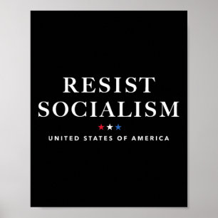 Poster Résister au socialisme Anti-socialiste Anti-marxis